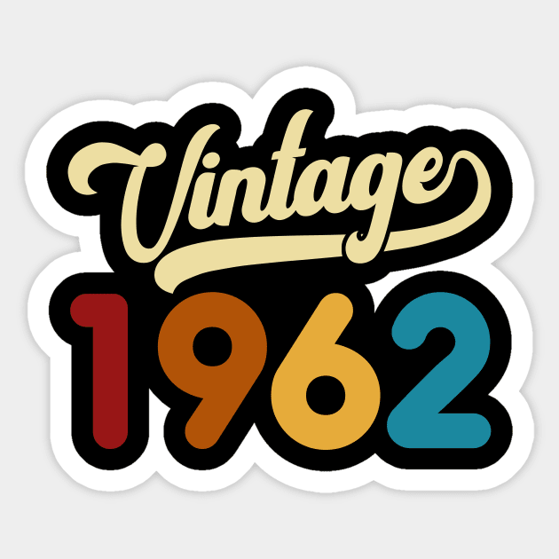 1962 Vintage Gift 58th Birthday Retro Style Sticker by Kimko